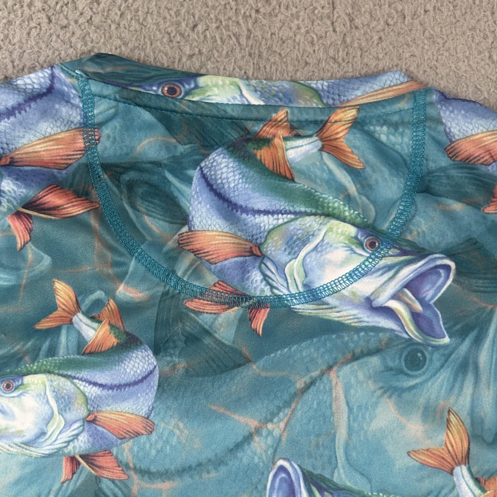 Reel Legends Shirt Mens Large Blue REEL-TEC Fishing Bass Fish Graphic Print - Picture 11 of 11